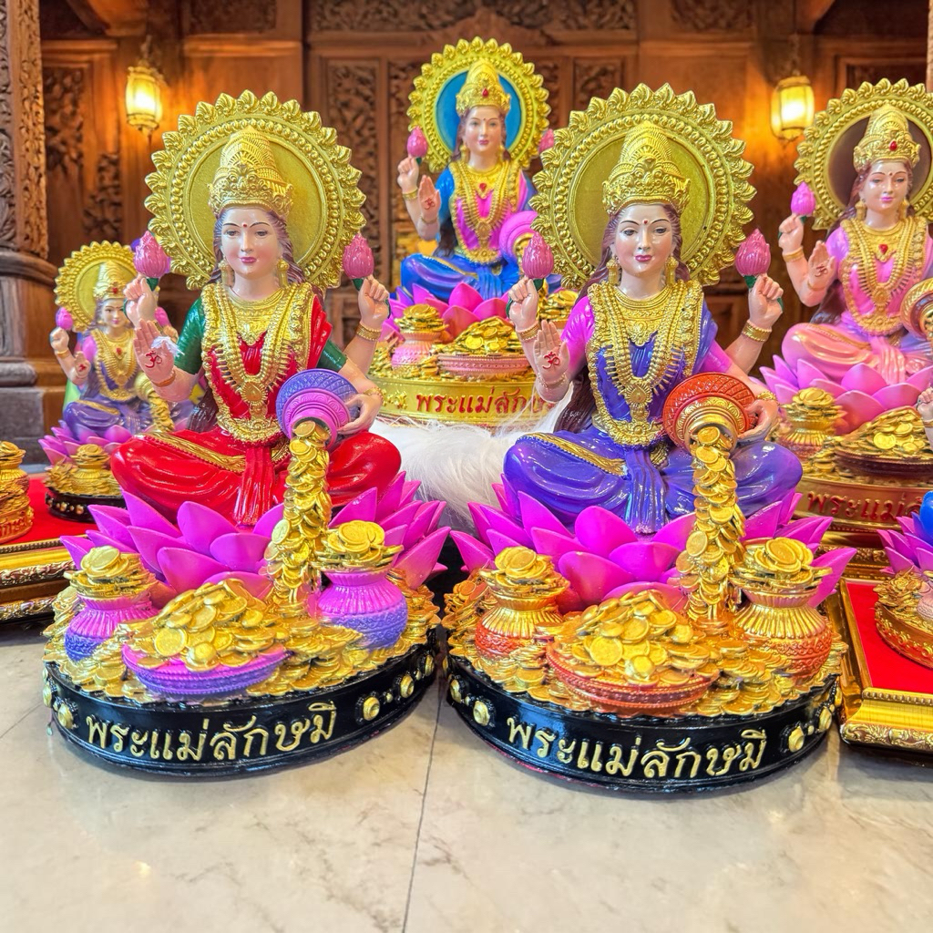 พระแม่ลักษมี(สีเสมือนจริง) ขนาดหน้าตัก 3 นิ้ว 1 รูปที่ 7