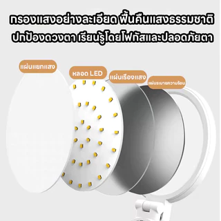 THAI โคมไฟตั้งโต๊ะ พัดลมตั้งโต๊ะ มีที่ใส่ปากกา ระบบสัมผัส ถนอมสายตา ปรับได้ 3 ระดับ สำหรับอ่านหนังสือ พร้อมส่ง