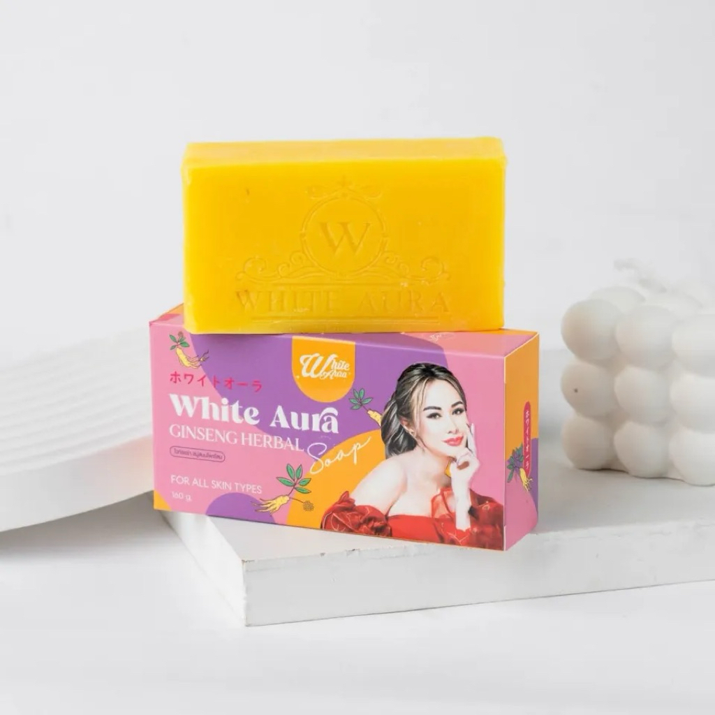 สบู่โสม ไวท์ออร่า ลดรอยจุดด่างดำ 75g