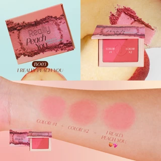 บลัชออน 2 สีในตลับเดียว บลัชออนแบบฝุ่น สีชัดแก้มพุ่ง ติดทน ไม่ลบระหว่างวัน ปัดแก้มเบลอผิว Blush On SHADETOO