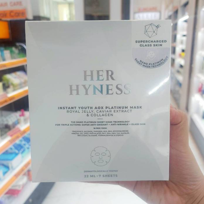 HER HYNESS INSTANT YOUTH AOX PLATINUM MASK 7 SHEET เฮอ ไฮเนส อินสแตนท์ ยูธ เอโอเอ็กซ์ แพลทินัม มาส์ก