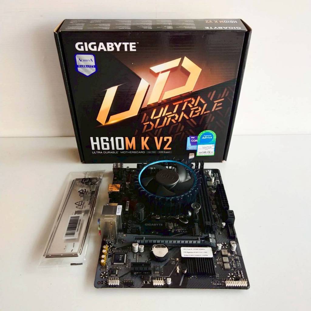 CPU  Core i3  12100F + M/B  GIGABYTE  H610M  K  V2  DDR5  (1700)