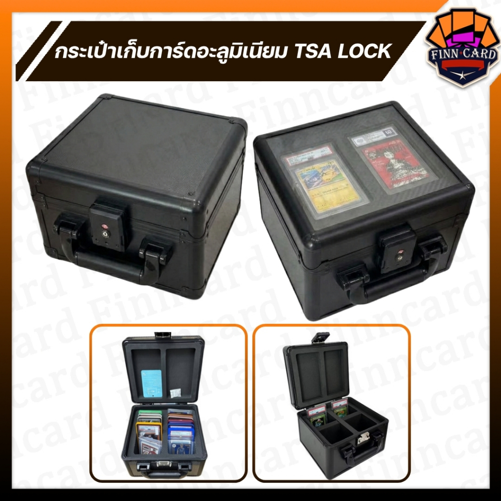 Finncard กระเป๋า กล่องเก็บการ์ด  สีดำ เก็บการ์ดเกรด PSA BGS Magnet Topload รุ่น TSA ไม่มีกุญแจ BOX