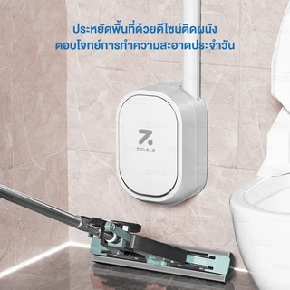 ZOLELE แปรงขัดชักโครก TD04 แบบใช้แล้วทิ้ง Disposable toilet brush มาพร้อมหัวแปรงรีฟิล 12 ชิ้น ติดตั้งแขวนหรือติดผนังได้