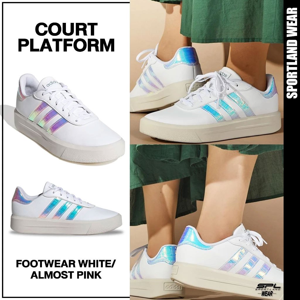 Adidas อาดิดาส รองเท้าผ้าใบ รองเท้าแฟชั่น W Court Platform IG8606 (2000)