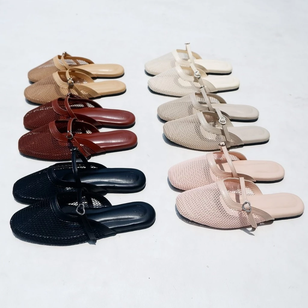 ส่งด่วน!! ALINBRAND รองเท้าแตะ ตะข่าย แต่งหัวใจน่ารัก รุ่น บีริส อลินแบรนด์ ไซส์36-42