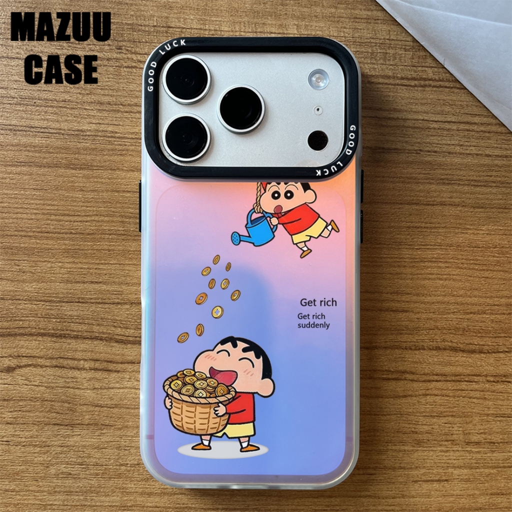 เคสไอโฟน วัสดุIMD เรืองแสง กรอบเลนส์ดำ รูปที่ 4