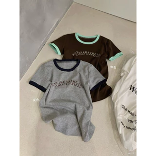 📍พร้อมส่ง📍9239# เสื้อคอกลมแขนสั้นสกรีนลายช่วงอก เนื้อผ้าดี งานสวย TAG:WG.WE 🇰🇷