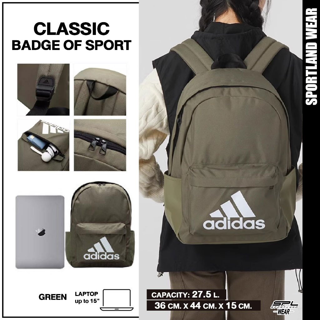 Adidas Collection กระเป๋าเป้ Backpack Classic Badge of Sport HR9810 G /