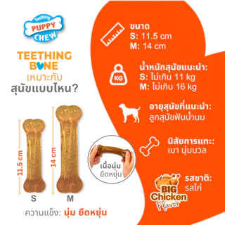 🇺🇸Made in USA🇺🇸 Nylabone Puppy Chew Teething Bone ของเล่นกระดูกแทะขัดฟันลูกสุนัข ลดอาการคันเหงือก รสไก่