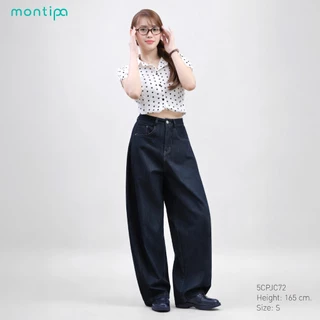 Montipa กางเกงยีนส์ทรงบาร์เรลเอวสูง ผ้า Comfort Soft Jeans 5CPJC72