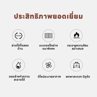 Cassil เตาปิ้งย่างวินเทจ เตาบาร์บีคิว เตาปิ้งย่าง เตาบาร์บีคิว กลางแจ้งแบบพกพา เตาย่างบาร์บีคิวใช้ถ่าน