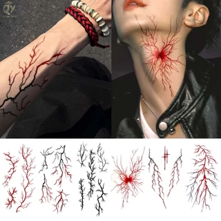 !!ส่งไทย!! แทททูกันน้ำ ติดทนนาน 1 สัปดาห์ เหมือนจริง กันน้ำ กันรอย สีดำ สีแดง