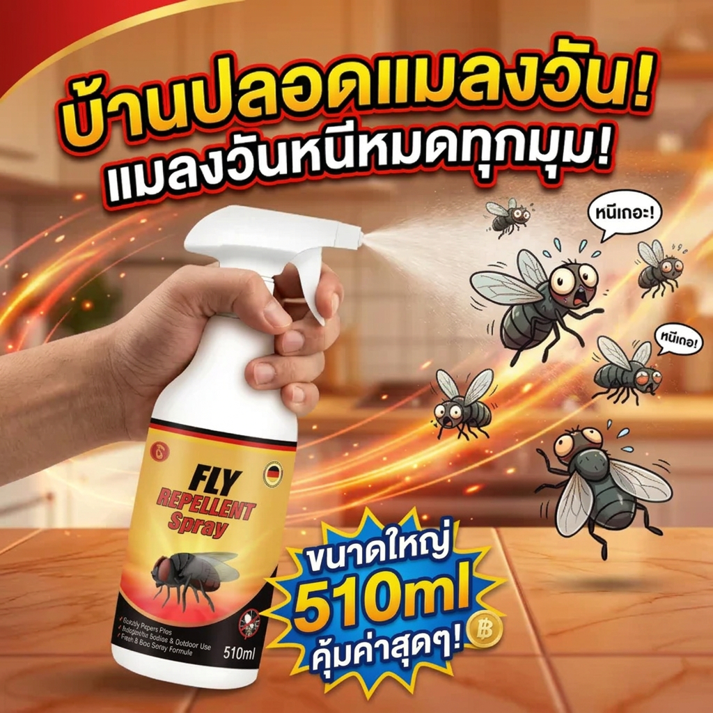 ✅ได้ผล100%✅LY สเปรย์ไล่แมลงวัน ฆ่าแมลงวัน ไล่แมลงหวี่ ยาแมลงวัน 510ml ผลลัพธ์รวดเร็ว มีผลยาวนาน ป้องกันแมลงวันได้ยาวนาน
