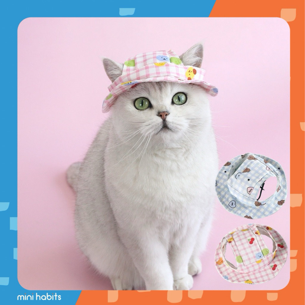 [🚚 พร้อมส่ง] Bambi Pet Hat หมวกสานสำหรับสัตว์เลี้ยง แมว หมา หมวกแมว