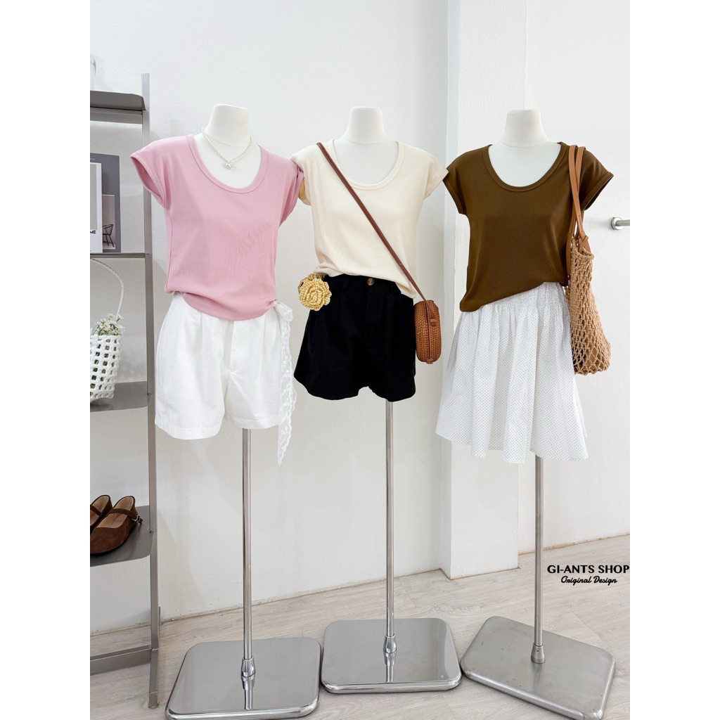 GI-ANTS เสื้อยืดคอยูแขนล้ำ