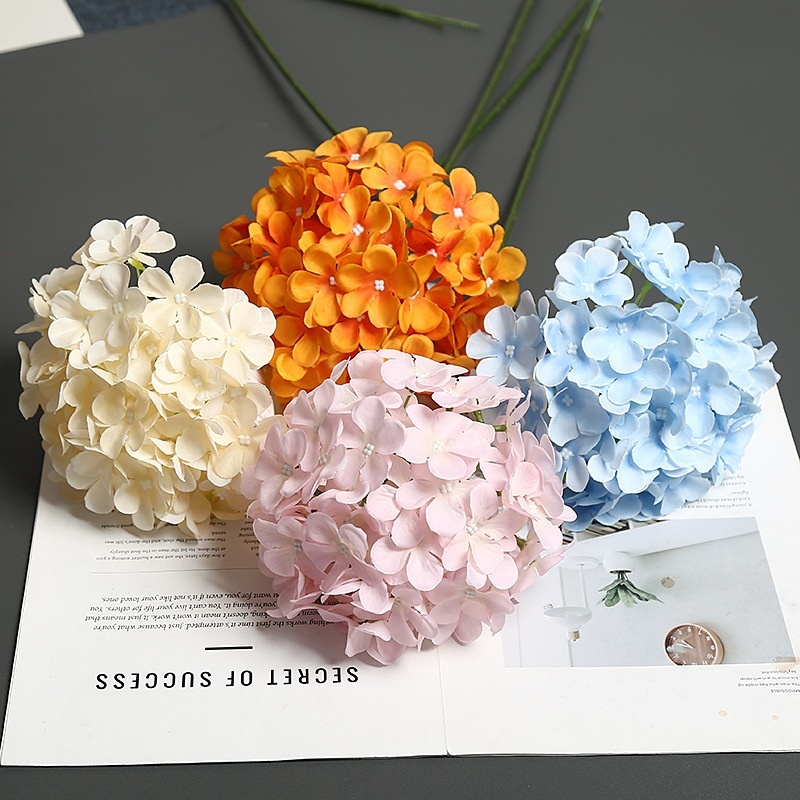 23cm ดอกไม้ประดิษฐ์ไฮเดรนเยีย ตกแต่งงานเฉลิมฉลอง ของตกแต่งบ้าน ใช้ตกแต่งห้องนั่งเล่น หรือวันปีใหม่