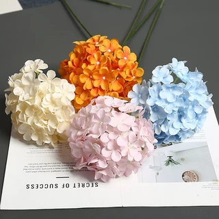 23cm ดอกไม้ประดิษฐ์ไฮเดรนเยีย ตกแต่งงานเฉลิมฉลอง ของตกแต่งบ้าน ใช้ตกแต่งห้องนั่งเล่น หรือวันปีใหม่