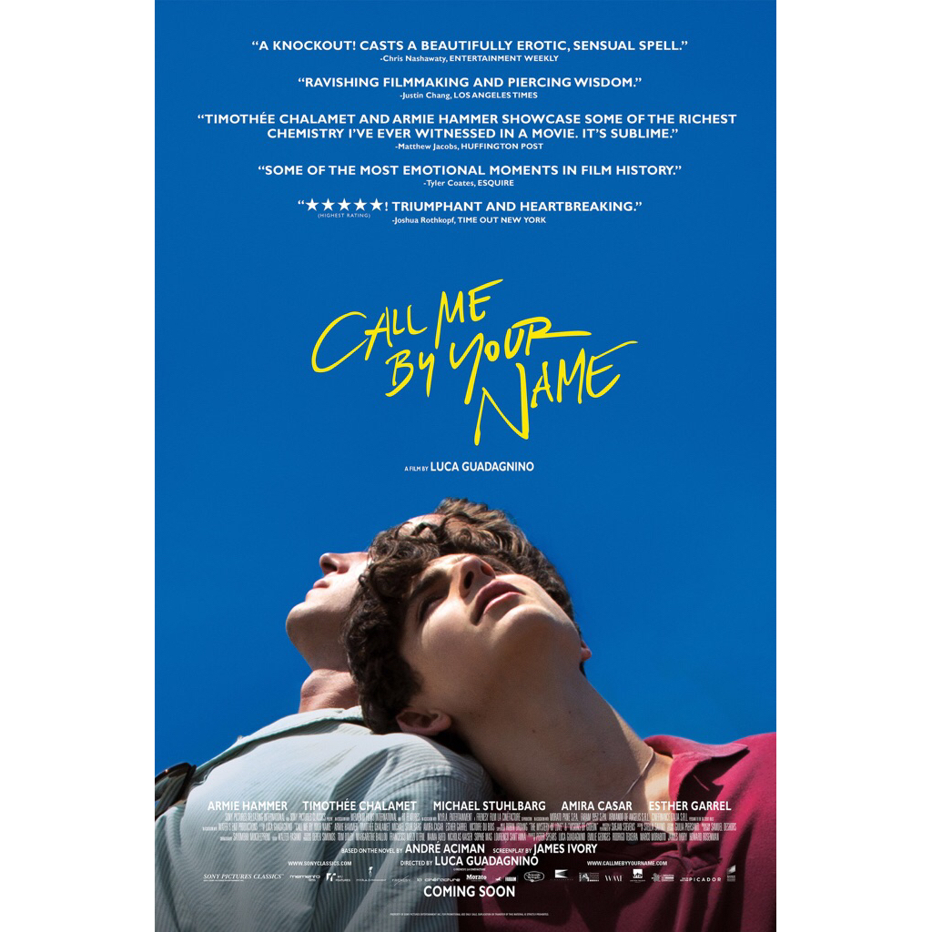 โปสเตอหนังฝรั่ง Call Me by Your Name ขนาด 11.5 X 16.5 นิ้ว (A3)