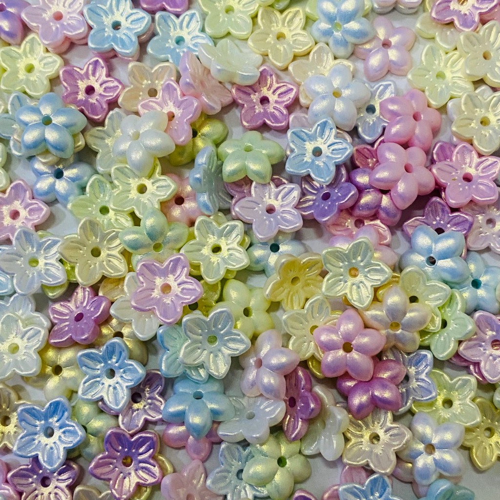 ลูกปัด ดอกดาว สีมากะดอก เรืองแสง ขนาด12mm มีหลายสีให้เลือก อุปกรณ์เสริมงานฝีมือ สำหรับทำเครื่องปรดับ