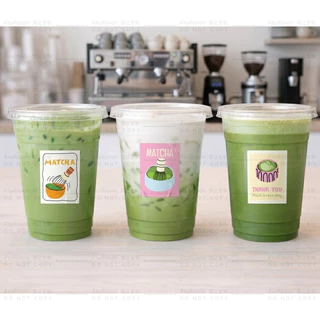 SmileSticker สติ๊กเกอร์มัทฉะ Matcha Lover ตกแต่งแก้วเครื่องดื่ม เนื้อพลาสติก กันน้ำ ติดง่าย