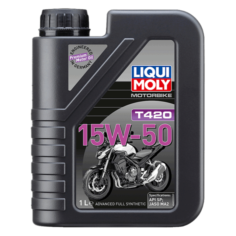 LIQUI MOLY น้ำมันเครื่อง มอเตอร์ไซค์ T400 10W-40 T420 15W-50 MA2 SP MB T410 T series 1L Advanced syn