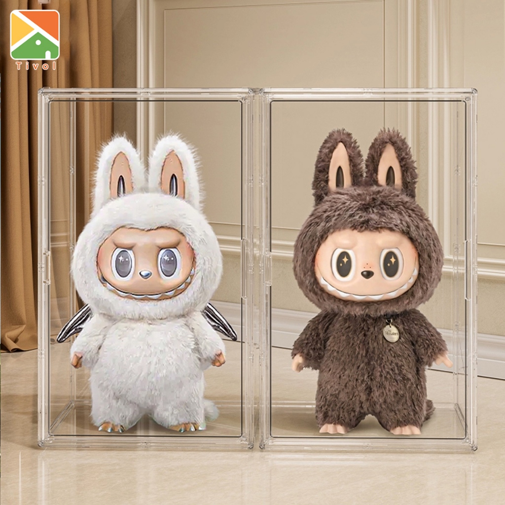 Labubu zimomo v1 v2 กล่องโชว์โมเดล ตู้โชว์ตุ๊กตา กล่องใส่โมเดล กล่องเก็บของโปร่งใส 35*30*60cm