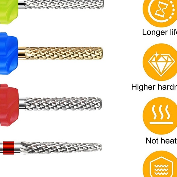 5Pcs Tungsten Carbide Nail Drill Bits, Multi-Grit Gel & Acrylic Remover Tools