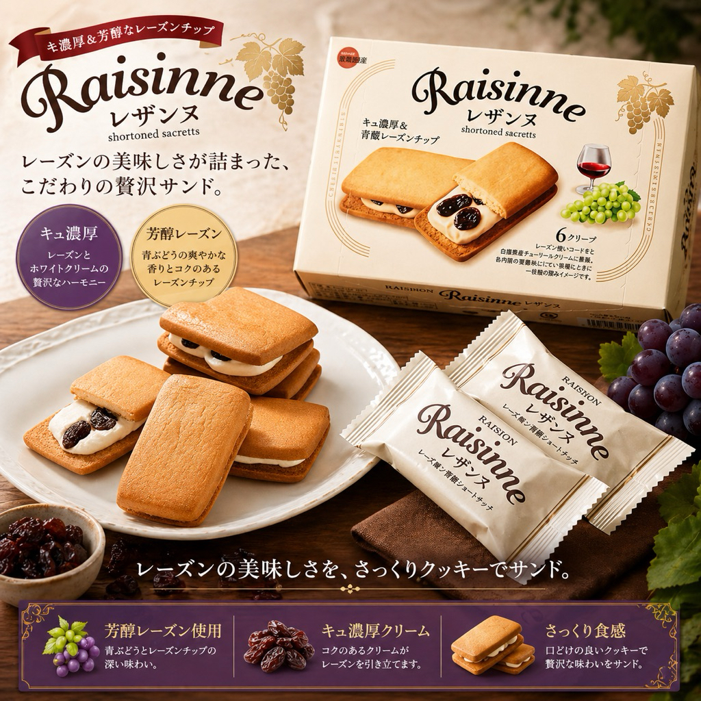 Bourbon Raisinne แซนด์วิชไส้ลูกเกด