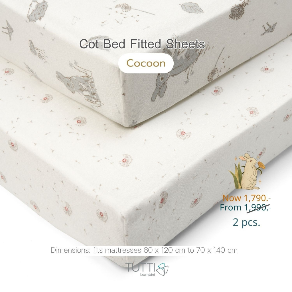 Cozee Fitted Cot Sheets ผ้าปูที่นอนสำหรับ CoZee XL ฟังก์ชัน Cot Bed 60x120 cm / 70x140 cm