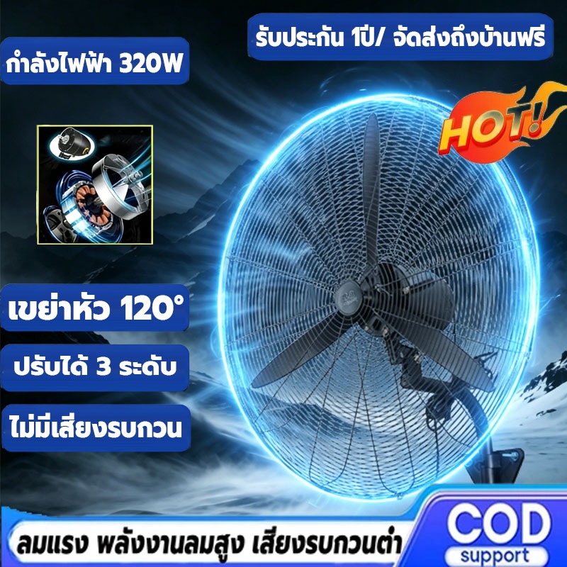พัดลมติดผนัง 35นิ้ว พัดลมอุตสาหกรรม ประหยัดไฟมาก ลมแรงสุดพัดลมตั้งพื้พัดลม กำลังแรงสูง อุตสาหกรรม มอเตอร์ทองแดงแท้ แรงลม