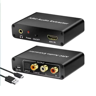 192KHz HD ARC Audio Adapter Extractor Digital To Analog Audio Converter DAC Coaxial SPDIF RCA 3.5มม.แจ็คสำหรับ HDTV
