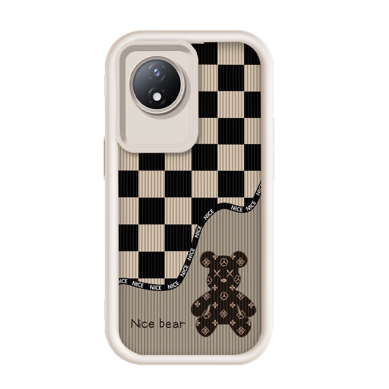 เข้ากันได้ Vivo Y02/Vivo Y02t/Vivo Y02A/Vivo Y11,Checkerboard ความรุนแรงหมี Tide แบรนด์ กรณีโทรศัพท์