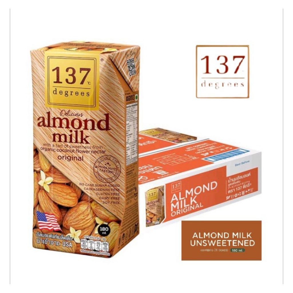 137 ดีก่รี นมอัลมอนด์ รสออริจินัล ขนาด 180 มล./36 กล่อง**ยกลัง