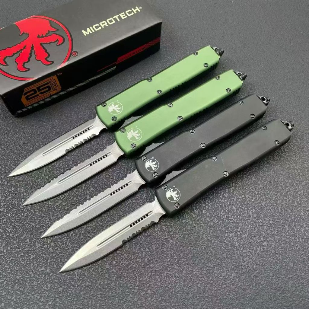 Microtech ไมโครเทคโนโลยี UT85 รุ่นที่กำหนดเอง วัสดุใบมีด: 7CR14MOV วัสดุก้าน: อลูมิเนียมอัลลอยด์ ควา