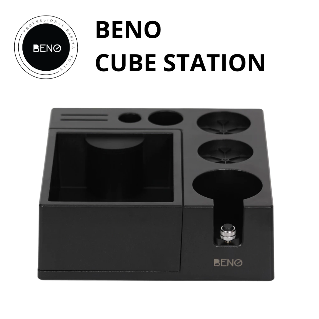 Beno Cube Station ถังเคาะทิ้งกากกาแฟและที่วางอุปกรณ์ ใช้กับก้านชงทุกยี่ห้อทุกขนาด พลาสติก abs หนาเหนียวทน ถอดถังขยะเทได้