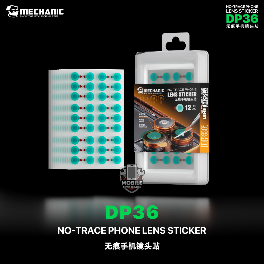 MECHANIC DP36 360ชิ้น/แพ็คโทรศัพท์กล้องสติกเกอร์ป้องกันเหมาะสําหรับด้านหลัง/ด้านหน้าซ่อมกล้องป้องกันรอยขีดข่วนและกันฝุ่น