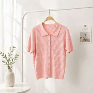 LITTLEMOM-เสื้อโปโลถักเกลียวแต่งกระดุมหน้า 8 เม็ด รุ่น MAX