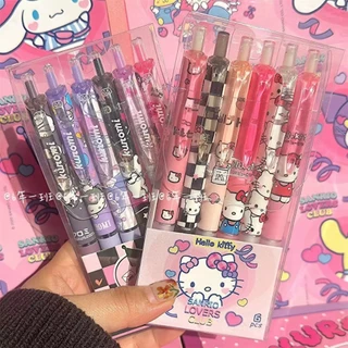 【สินค้าพร้อมส่ง】กล่อง 6 ชิ้น ปากกาหมึกเจล น่ารัก 0.5 มม. สีดำ สำหรับนักเรียน มีให้เลือกหลายสี