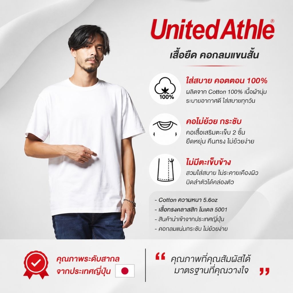 เสื้อยืด United athle สินค้าพร้อมจัดส่งไวใน กทม.