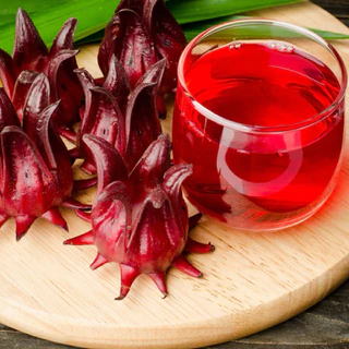 ผงกระเจี๊ยบแดง 100% (Roselle Powder) ขนาด 100 กรัม รสเปรี้ยวอมหวาน ผลิตจากชาวสวนในประเทศไทย
