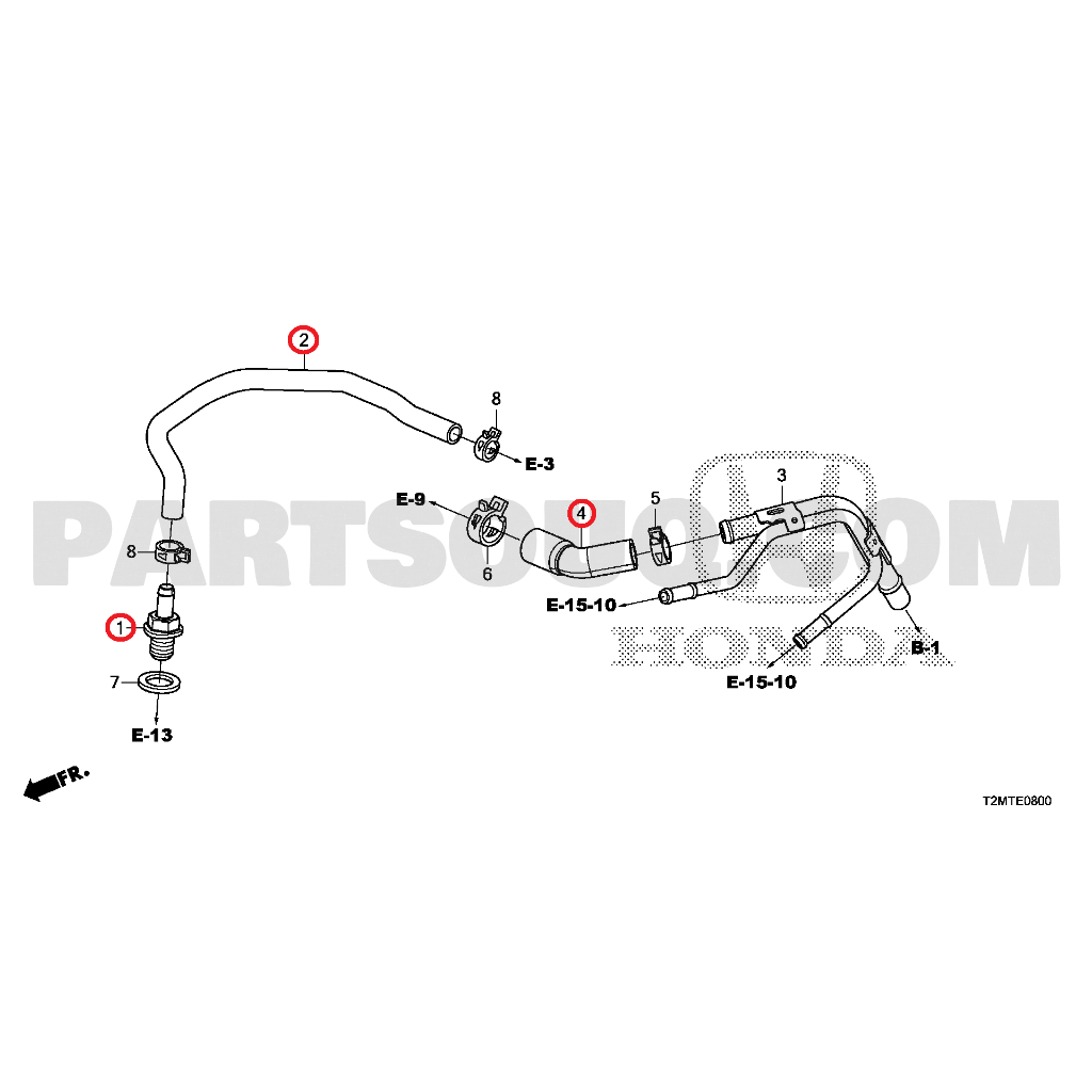 Accord G9 2.0 2013-2019 ท่อยาง PCV วาล์ว ท่อระบายไอฝาวาลว์ แท้เบิกศูนย์ Honda