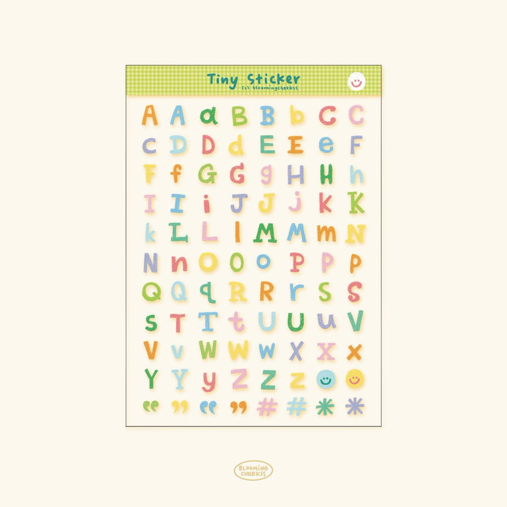 BMCK : สติ๊กเกอร์ Alphabet pvc uv แผ่นรองขุ่น ลอกไม่เป็นคราบ