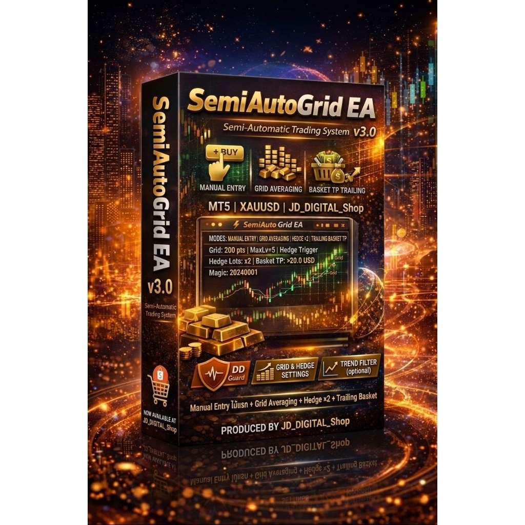 EA เทรดทอง MT5 Dashboard | ตัวช่วยเทรดทอง XAUUSD Grid Scalping คุมความเสี่ยง