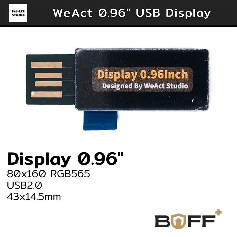 WeAct Studio Display FS ขนาด 0.96 นิ้ว จอสีแสดงผล USB แสดงข้อมูลภาพเรียลไทม์จากคอมพิวเตอร์