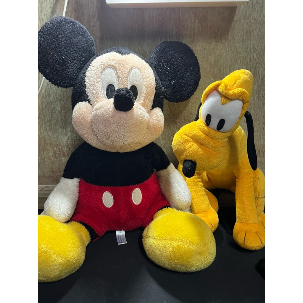 พร้อมส่ง ตุ๊กตา Micky & Pluto (Disney) สินค้ามือ2สภาพดี