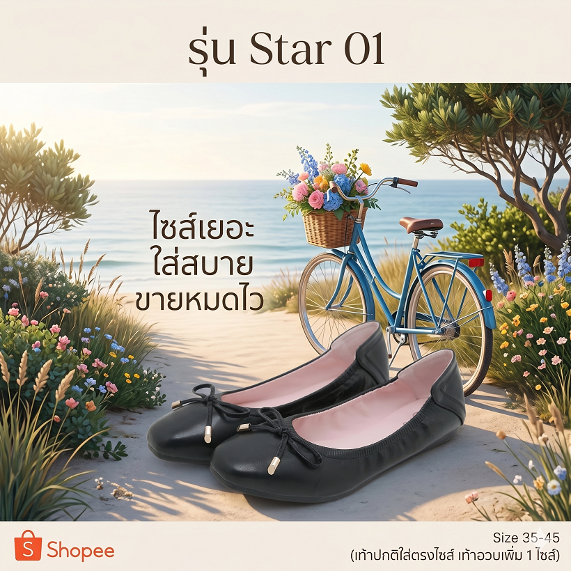 รองเท้าคัชชู Star-01: นุ่ม สบาย ทนทาน คู่ใจวันทำงานและโอกาสพิเศษ