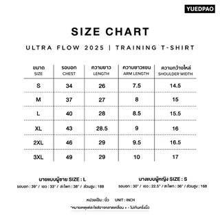Yuedpao Sportswear - Ultra Flow Training Shirts 2025+2026 (Set Basic) เสื้อออกกำลังกาย เสื้อกีฬา เสื้อสำหรับวิ่ง (10 สี)