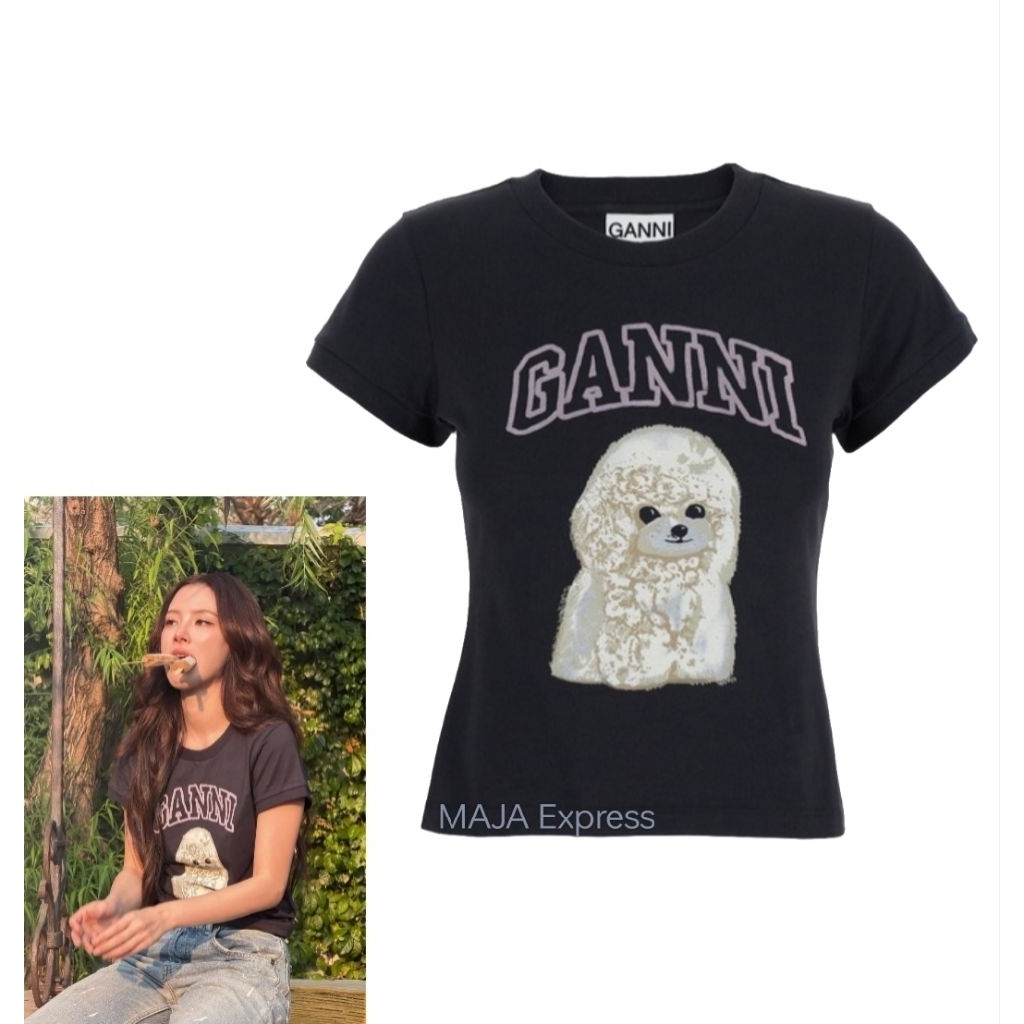 Ganni-Poodle Logo T-shirt