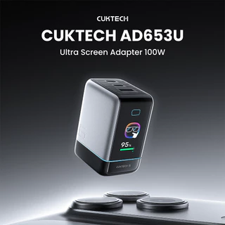 CUKTECH AD653U หัวชาร์จมีจอ 65W (สูงสุด100W) ชาร์จเร็ว PD 3.2 , QC 3.0 , MiPPS , PPS , UFCS -2Y